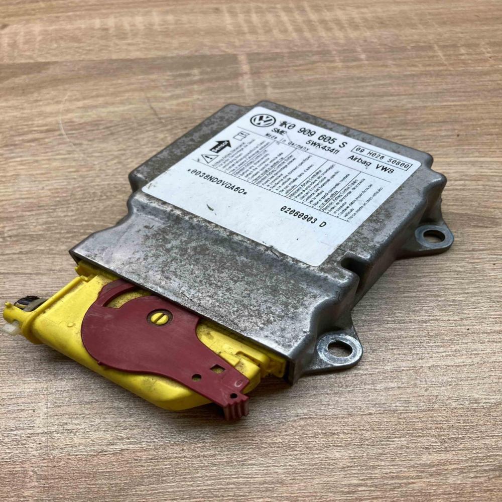 1K0909605S 5WK43411 With Plug Airbag control unit/module Skoda Octavia Mk2 (1Z)