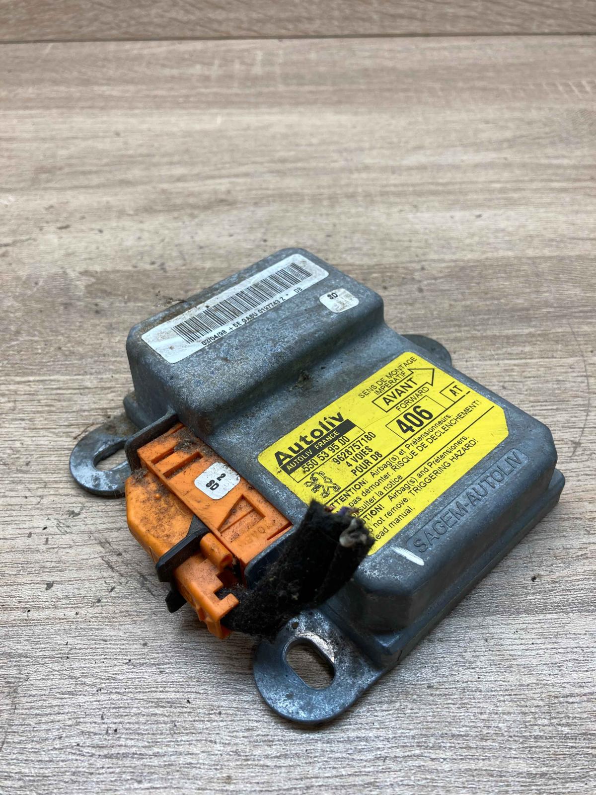 550539500 9628757180 With Plug Airbag control unit/module Peugeot 406