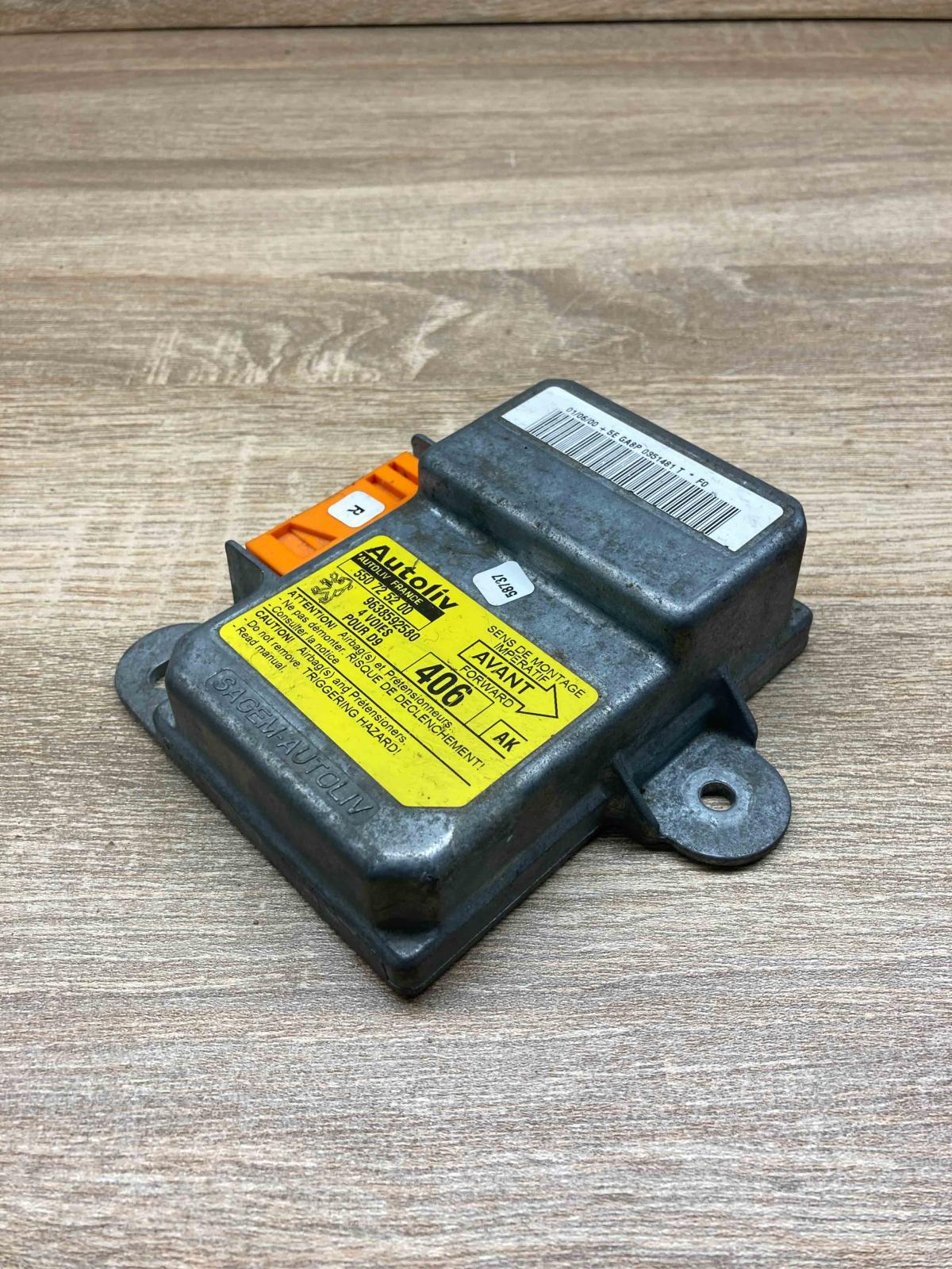 9638592580 550725200 Main Airbag control unit/module Peugeot 406