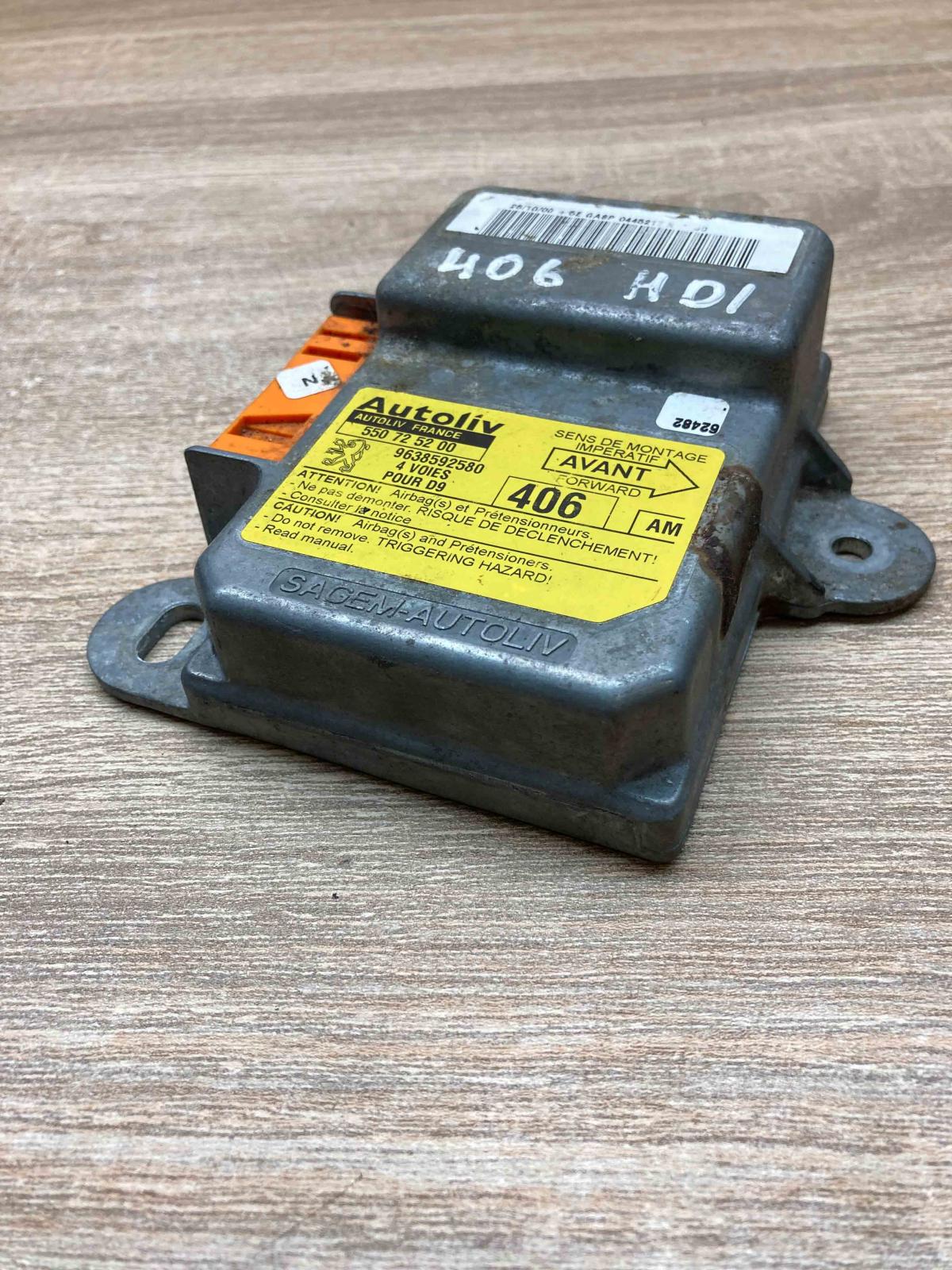 9638592580 550725200  Airbag control unit/module Peugeot 406